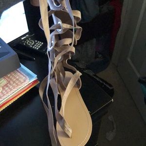 Tan sandals (never worn ) shoe dazzle